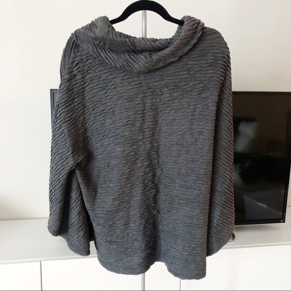 Frank Lyman Design Grey Gray Cowl Neck Poncho - Picture 2 of 2